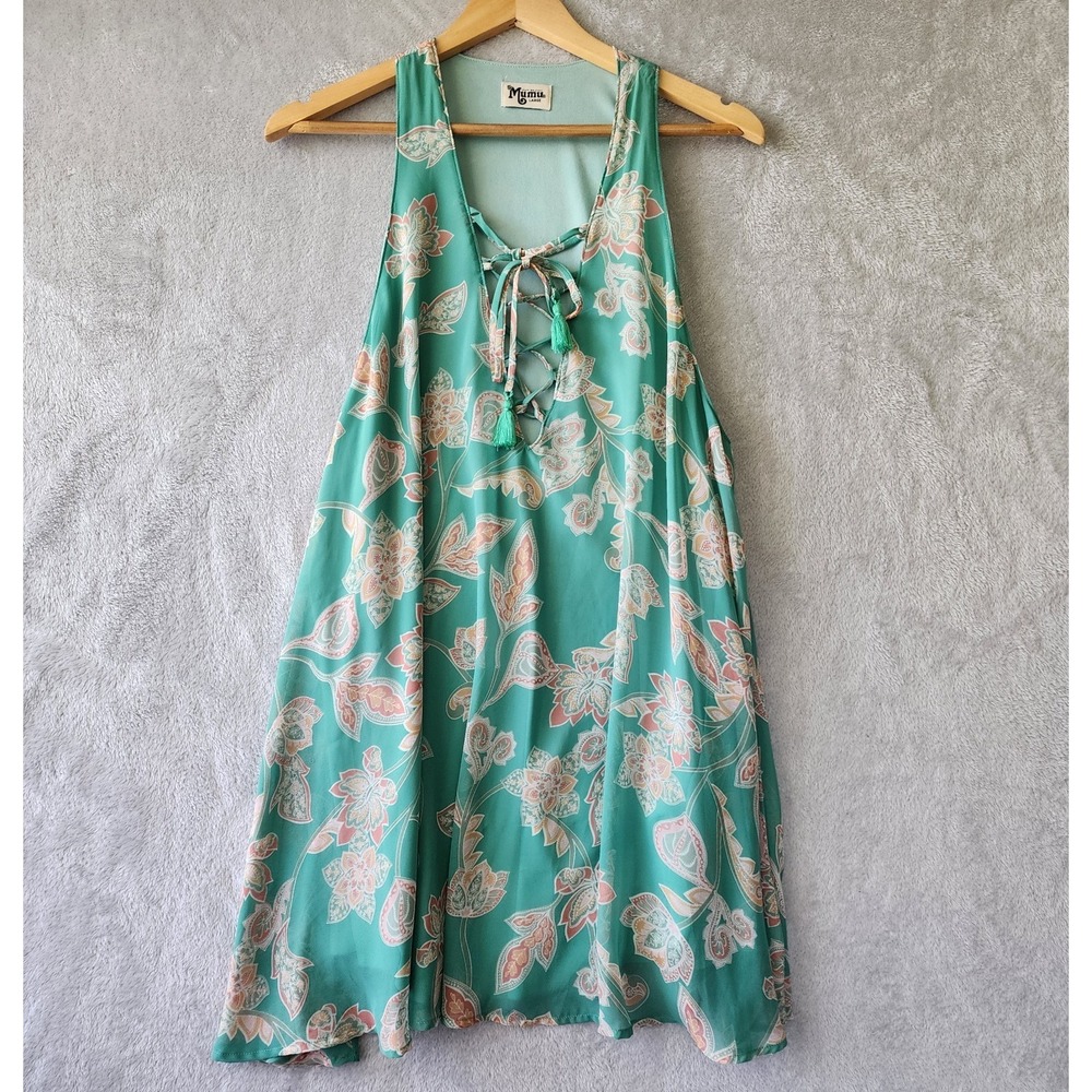 Show Me Your Mumu Dress Womens Size Large Paisley Hippie Swing Dress Corset Mini
